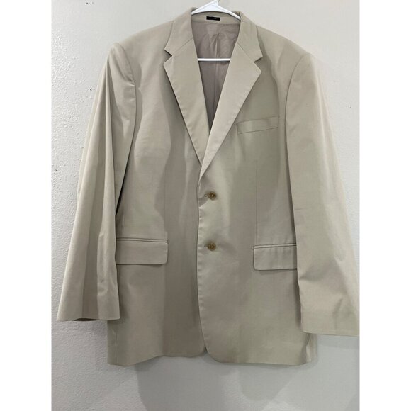 Express Design Studio Men's Sport Coat Blazer Two Button Beige Cotton size 44 R - Picture 1 of 8